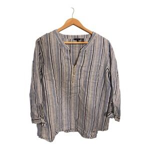 Ellen Tracy women's Summer Printed Linen Shirt NWT